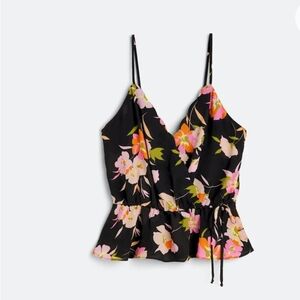 Nina Britton - Floral Tillie Faux Wrap Cropped Blouse